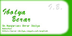 ibolya berar business card